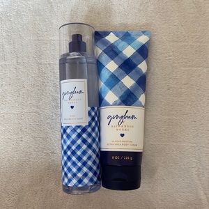 Gingham bath and body works spray and lotion